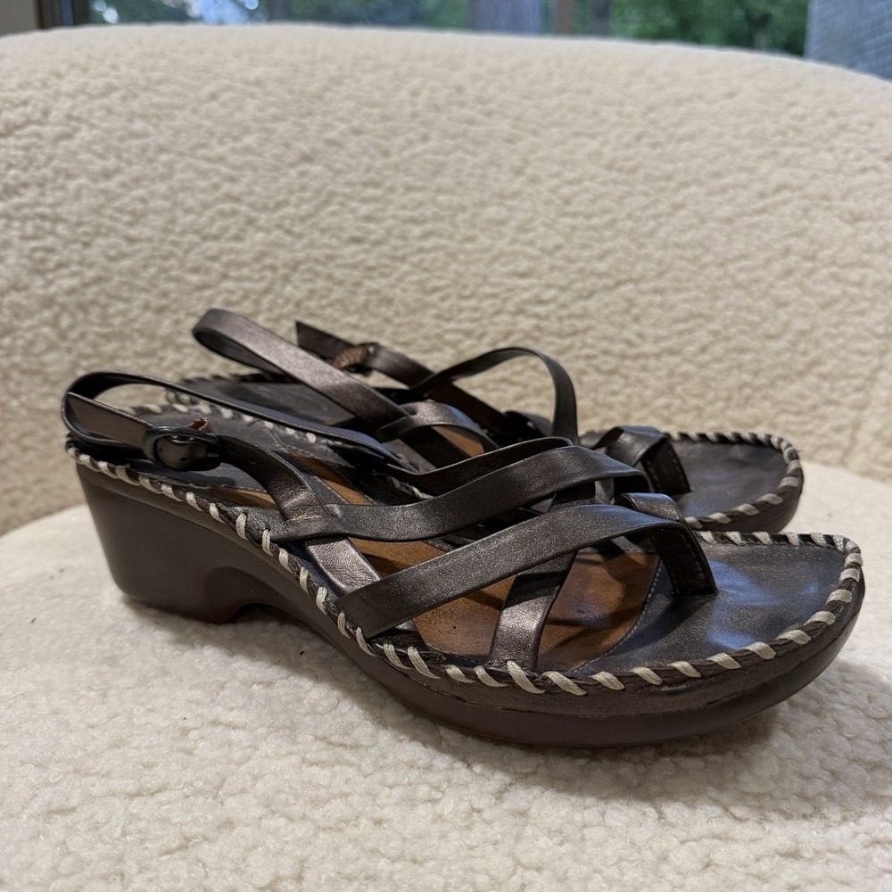 Ariat Shalimar 10006020 Brown Leather Comfort Wedge Sandals Women's 10B